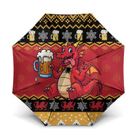 Carmarthenshire Wales Christmas Umbrella Funny Welsh Red Dragon Beer Xmas - Wonder Print Shop