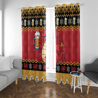 Carmarthenshire Wales Christmas Window Curtain Funny Welsh Red Dragon Beer Xmas - Wonder Print Shop