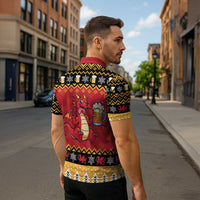 Carmarthenshire Wales Christmas Zipper Polo Shirt Funny Welsh Red Dragon Beer Xmas - Wonder Print Shop