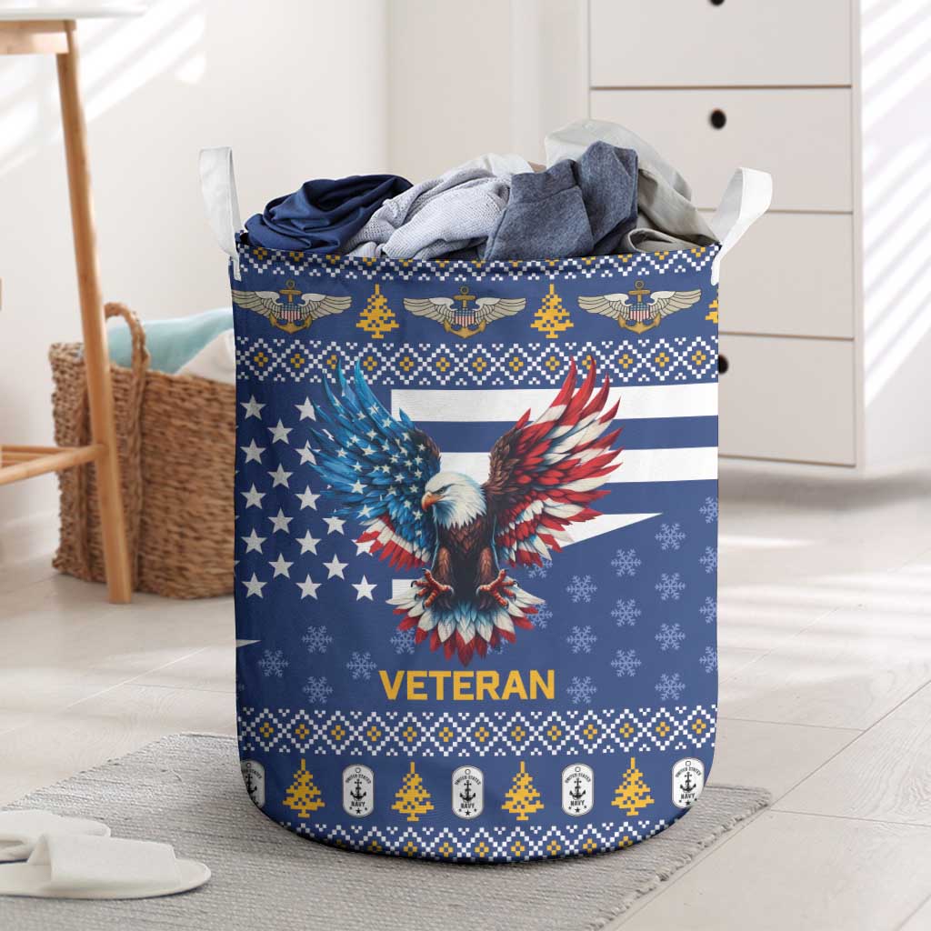 US Navy 250th Anniversary Veteran Laundry Basket - Wonder Print Shop