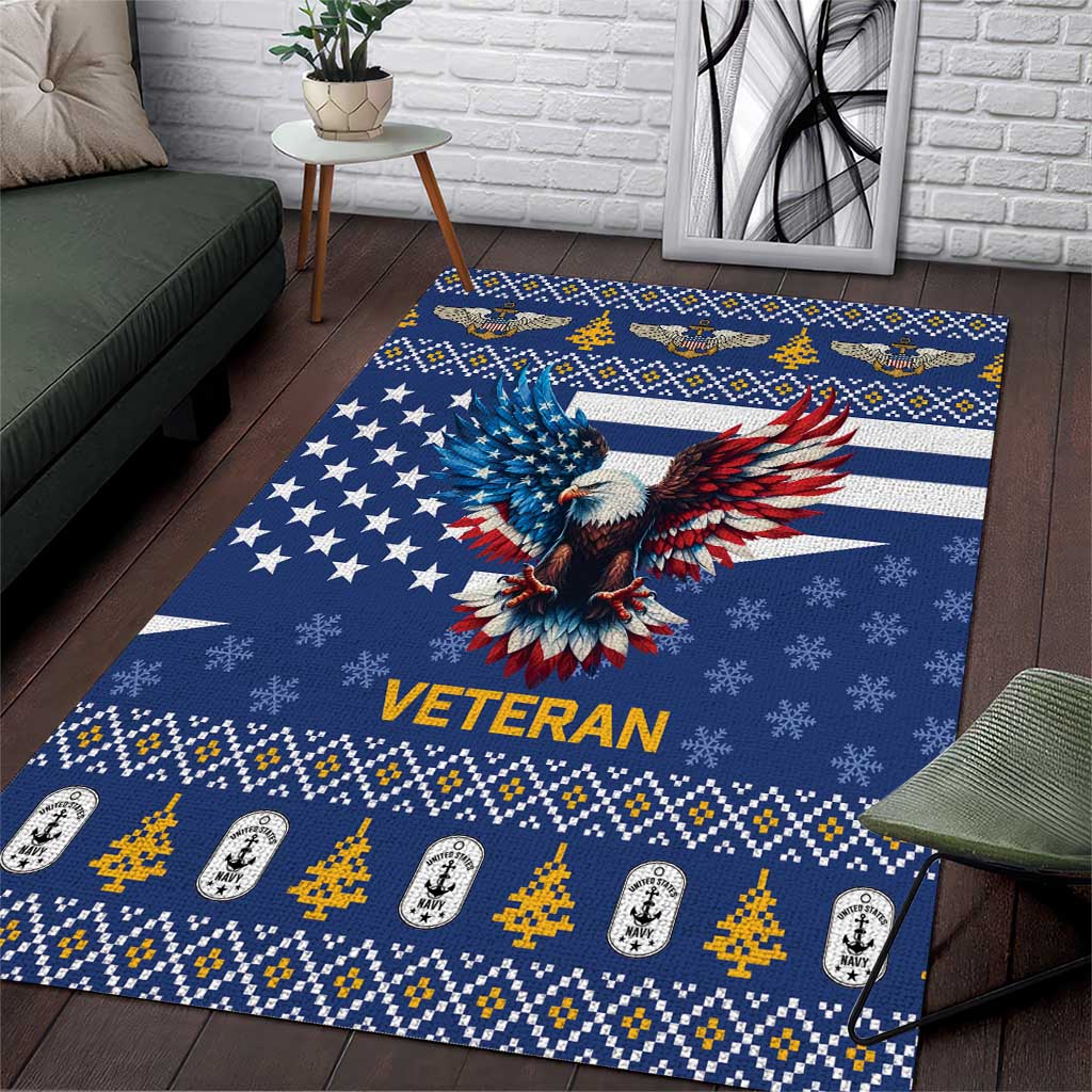 US Navy 250th Anniversary Veteran Area Rug - Wonder Print Shop