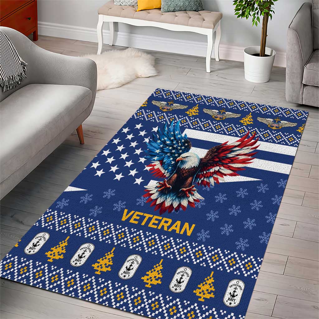 US Navy 250th Anniversary Veteran Area Rug - Wonder Print Shop