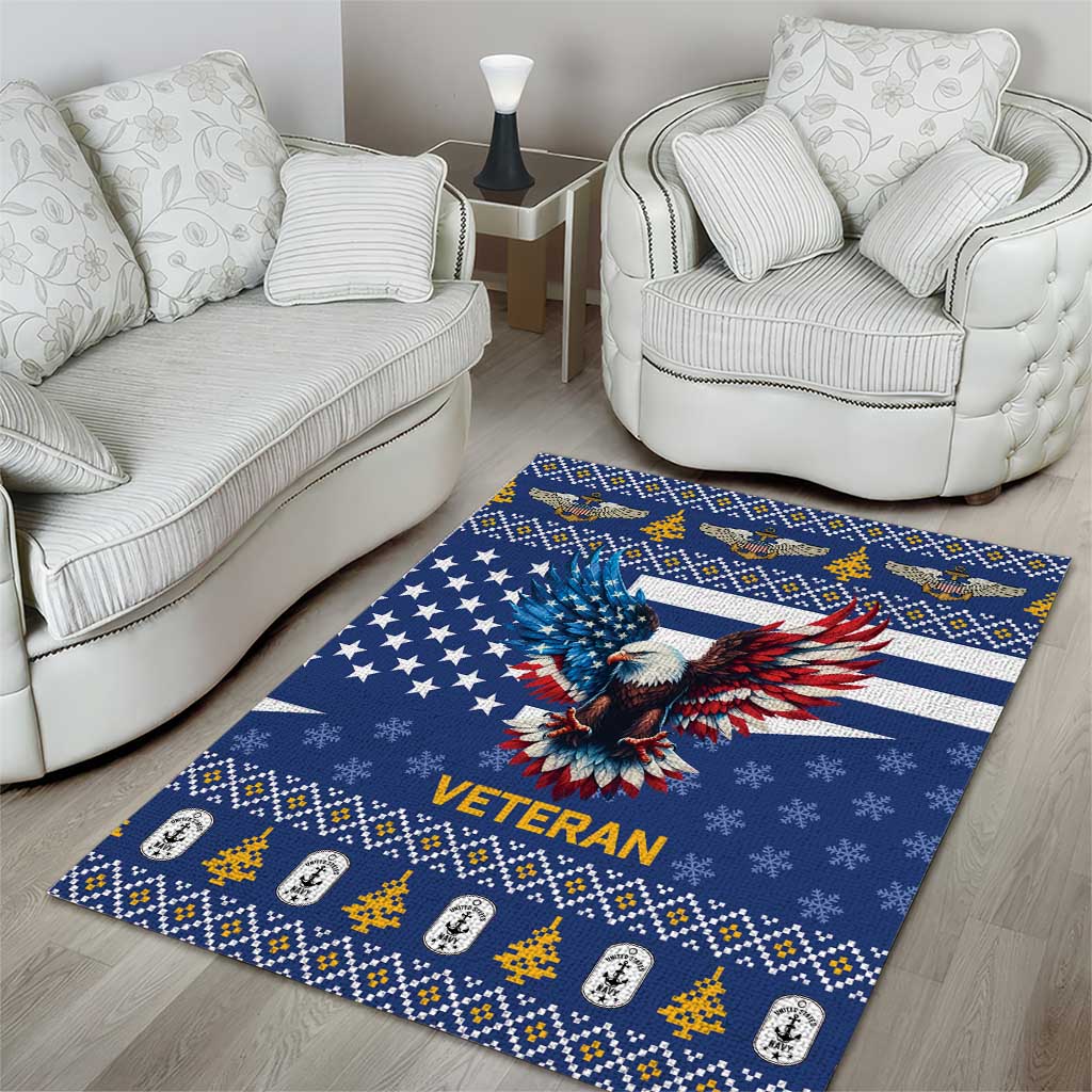 US Navy 250th Anniversary Veteran Area Rug - Wonder Print Shop