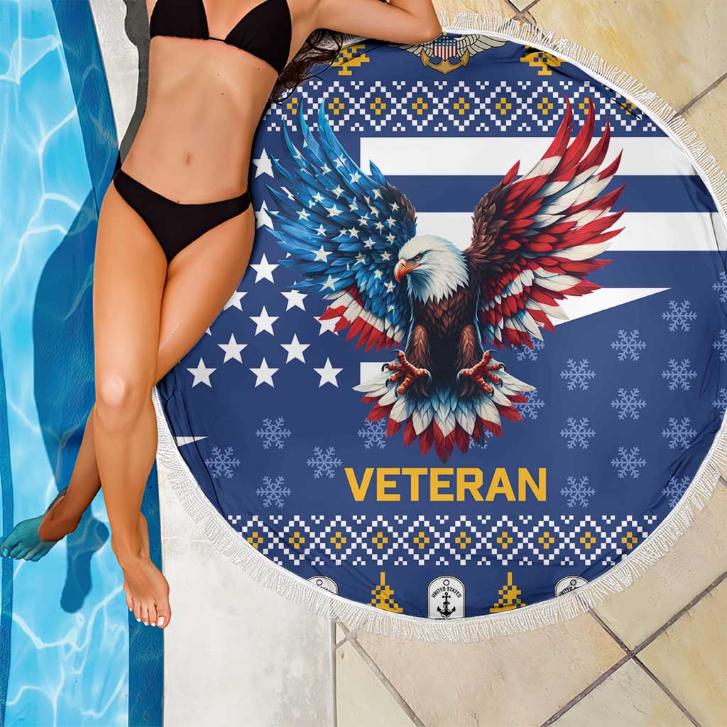 US Navy 250th Anniversary Veteran Beach Blanket - Wonder Print Shop