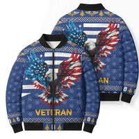 US Navy 250th Anniversary Veteran Bomber Puffer Jacket - Wonder Print Shop