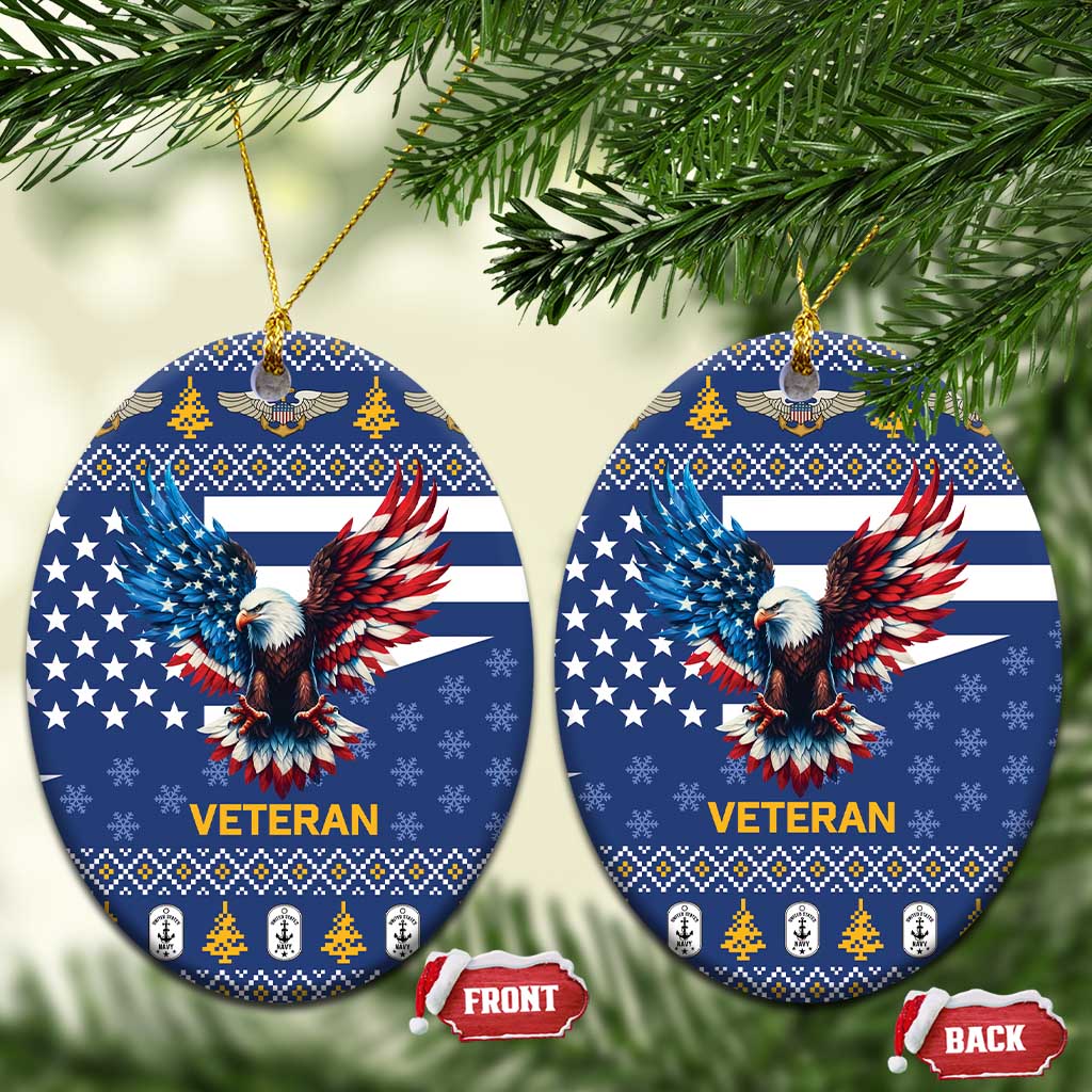 US Navy 250th Anniversary Veteran Ceramic Ornament - Wonder Print Shop