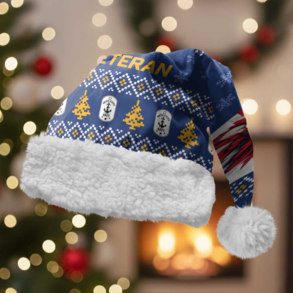 US Navy 250th Anniversary Veteran Christmas Santa Hat - Wonder Print Shop
