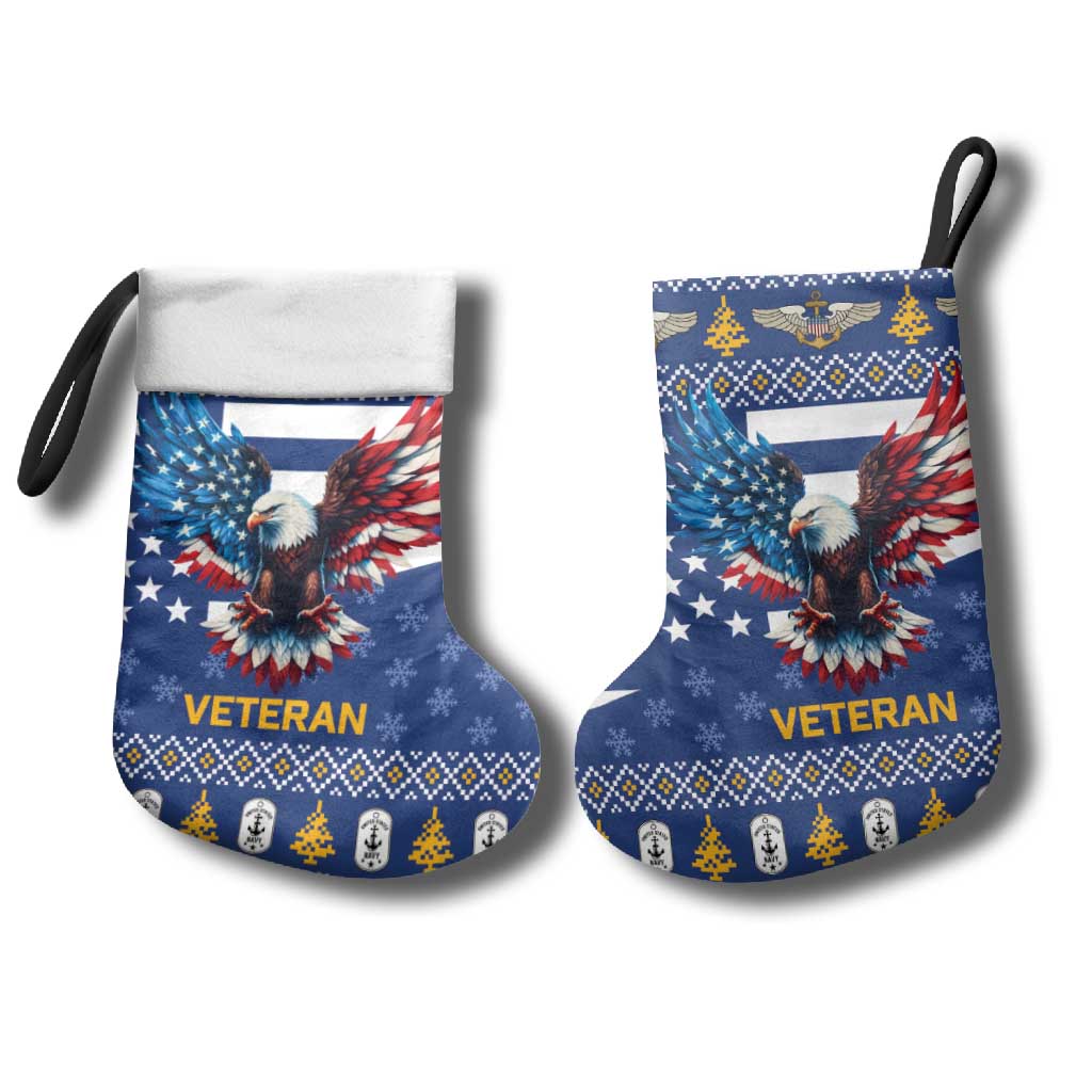 US Navy 250th Anniversary Veteran Christmas Stocking - Wonder Print Shop