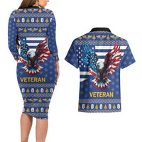 US Navy 250th Anniversary Veteran Couples Matching Long Sleeve Bodycon Dress and Hawaiian Shirt - Wonder Print Shop