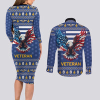 US Navy 250th Anniversary Veteran Couples Matching Long Sleeve Bodycon Dress and Long Sleeve Button Shirt - Wonder Print Shop