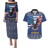 US Navy 250th Anniversary Veteran Couples Matching Puletasi and Hawaiian Shirt - Wonder Print Shop