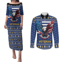 US Navy 250th Anniversary Veteran Couples Matching Puletasi and Long Sleeve Button Shirt - Wonder Print Shop