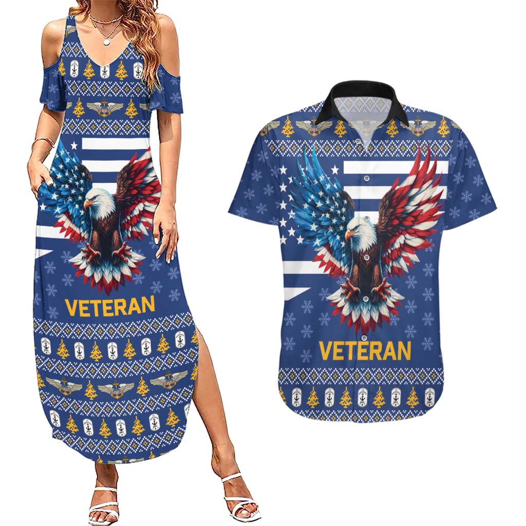 US Navy 250th Anniversary Veteran Couples Matching Summer Maxi Dress and Hawaiian Shirt - Wonder Print Shop