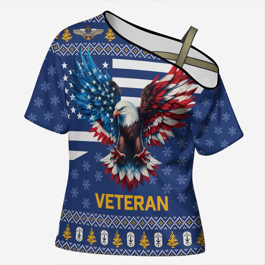 US Navy 250th Anniversary Veteran Cross Shoulder Shirt - Wonder Print Shop