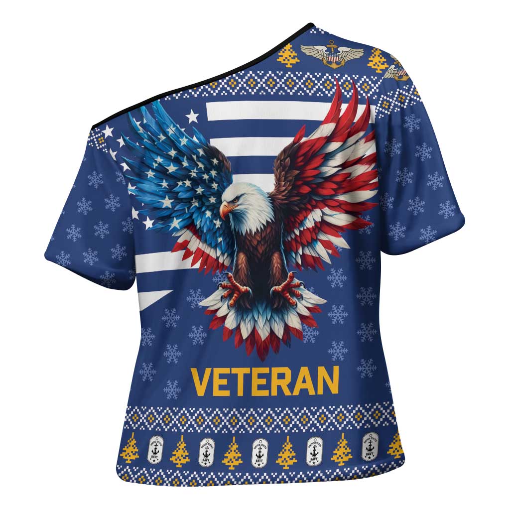 US Navy 250th Anniversary Veteran Cross Shoulder Shirt - Wonder Print Shop