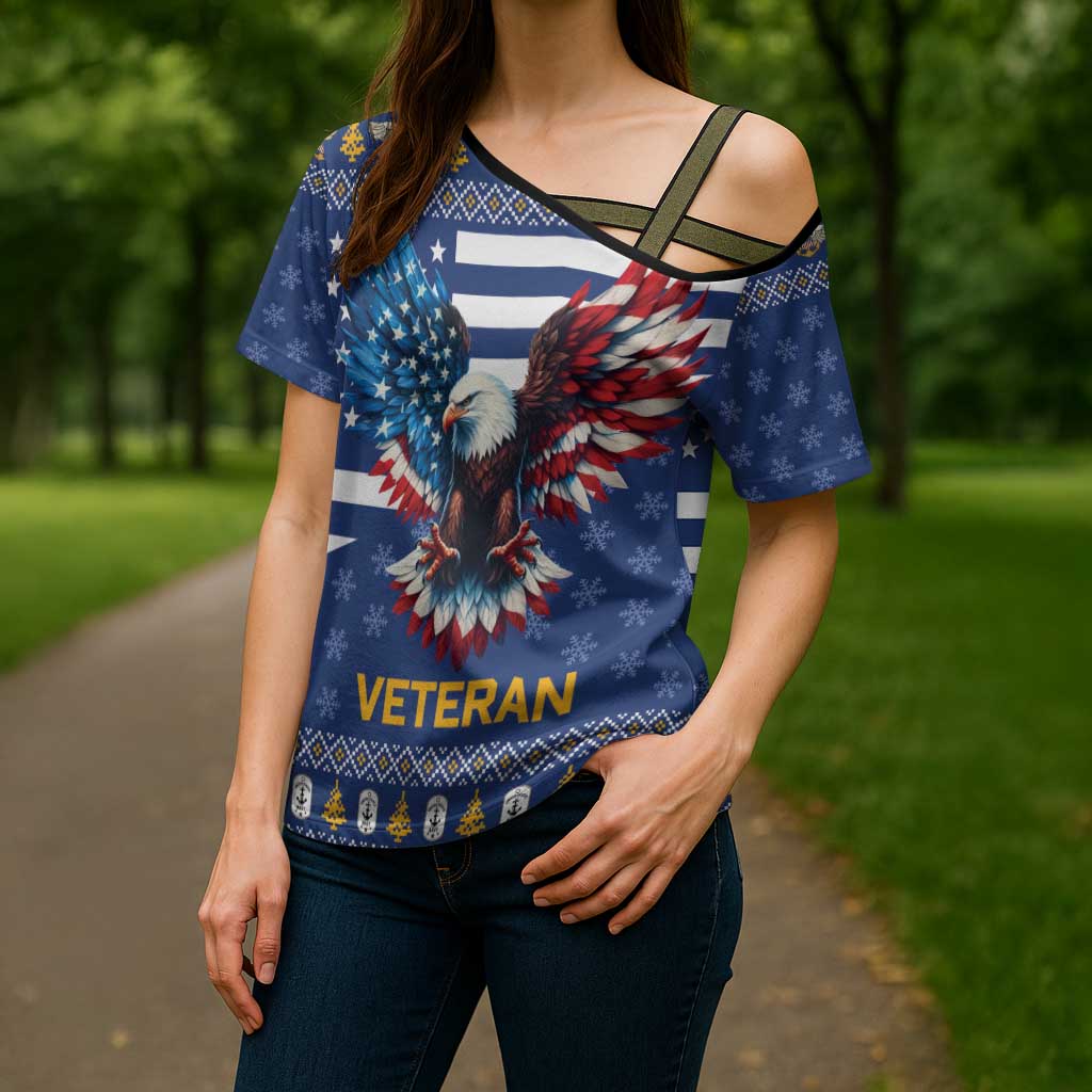 US Navy 250th Anniversary Veteran Cross Shoulder Shirt - Wonder Print Shop