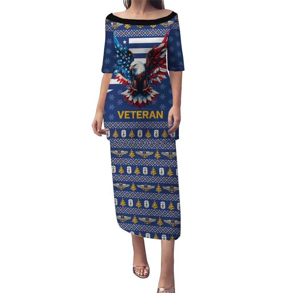 US Navy 250th Anniversary Veteran Family Matching Puletasi and Hawaiian Shirt - Wonder Print Shop