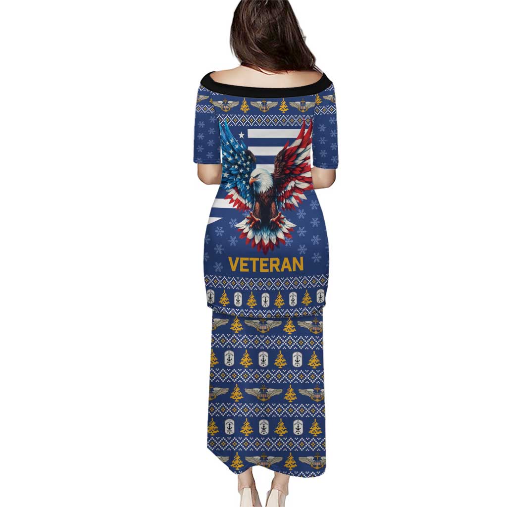 US Navy 250th Anniversary Veteran Family Matching Puletasi and Hawaiian Shirt - Wonder Print Shop