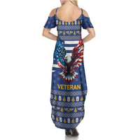 US Navy 250th Anniversary Veteran Family Matching Summer Maxi Dress and Hawaiian Shirt - Wonder Print Shop