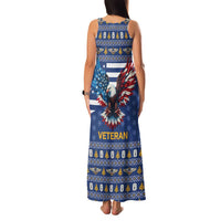 US Navy 250th Anniversary Veteran Family Matching Tank Maxi Dress and Hawaiian Shirt - Wonder Print Shop