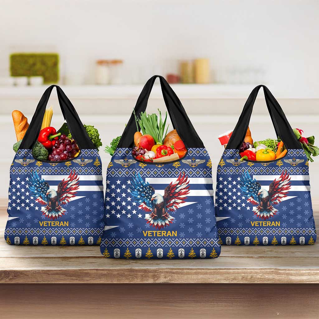 US Navy 250th Anniversary Veteran Grocery Bag - Wonder Print Shop