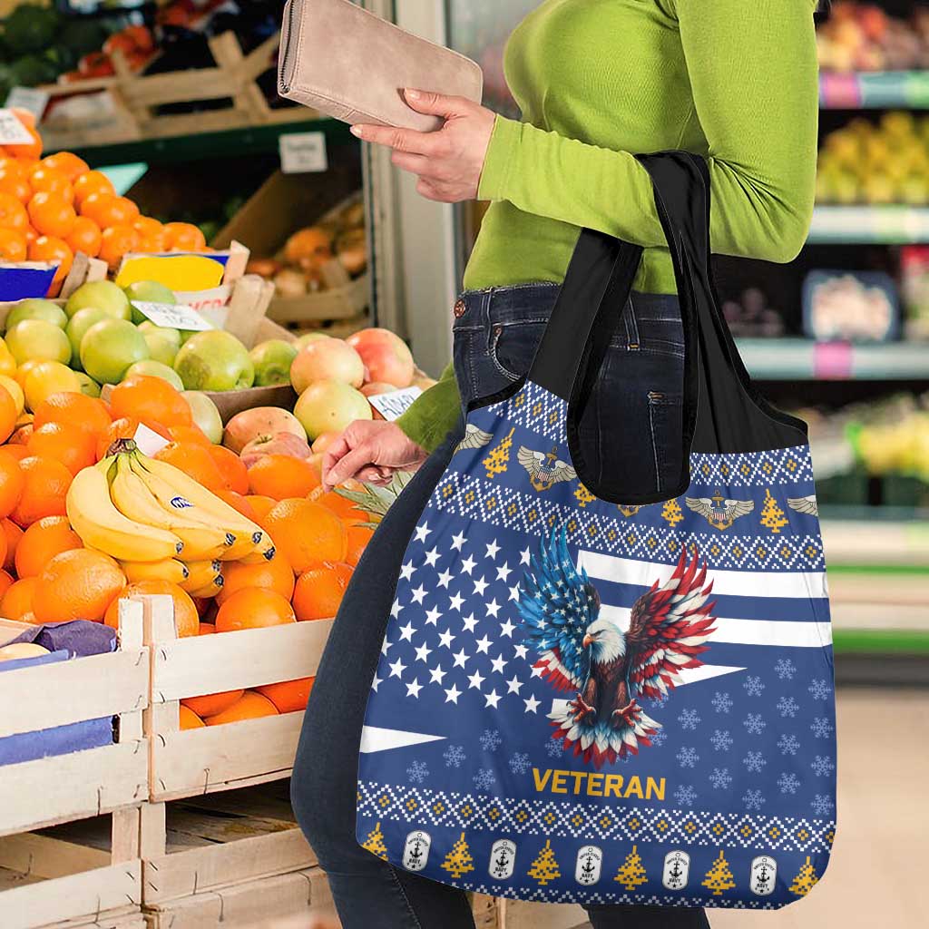 US Navy 250th Anniversary Veteran Grocery Bag - Wonder Print Shop