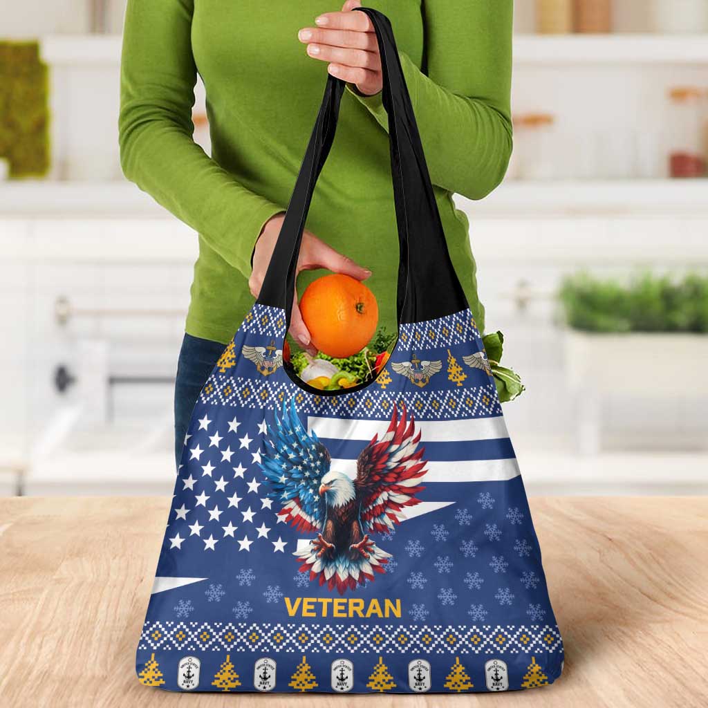 US Navy 250th Anniversary Veteran Grocery Bag - Wonder Print Shop
