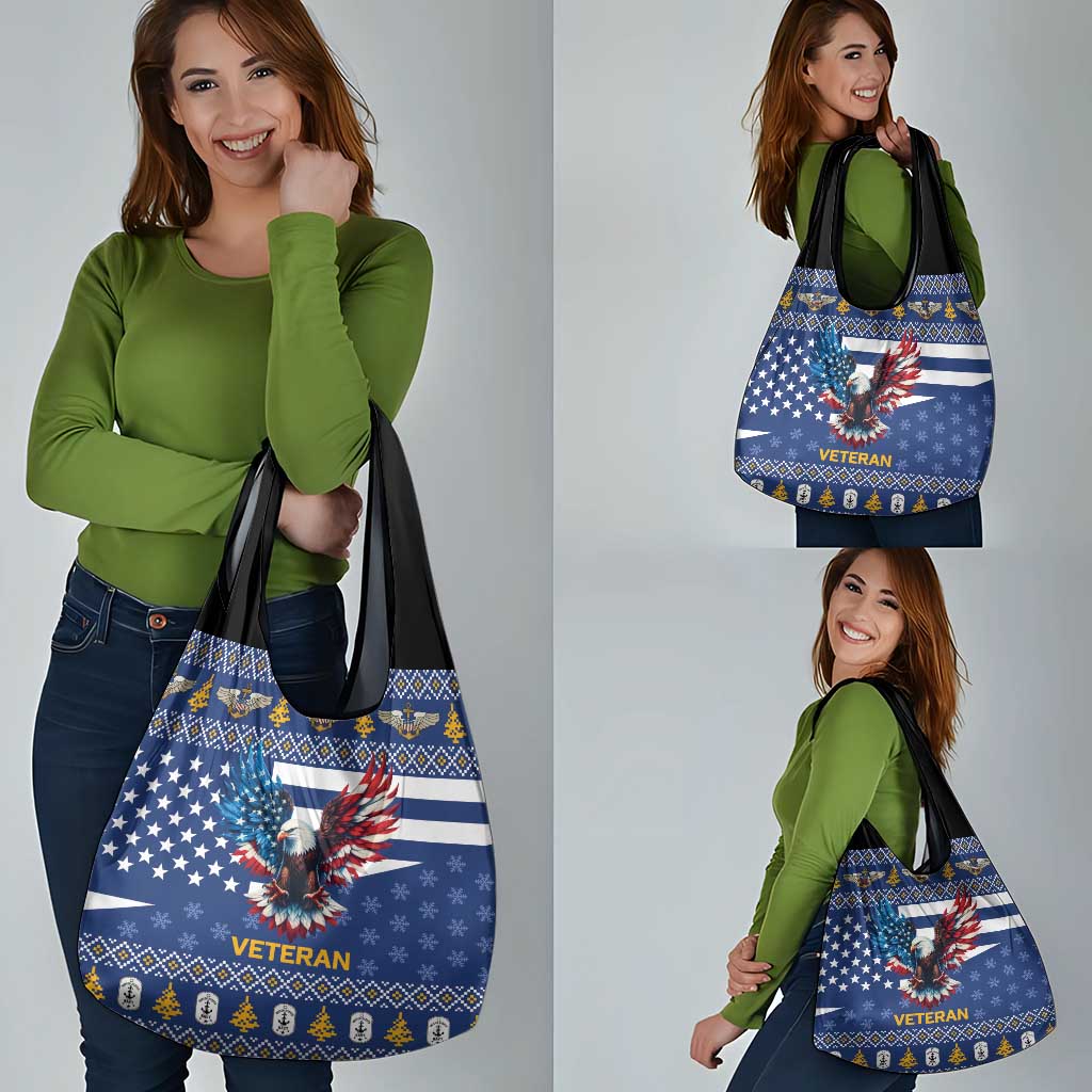 US Navy 250th Anniversary Veteran Grocery Bag - Wonder Print Shop