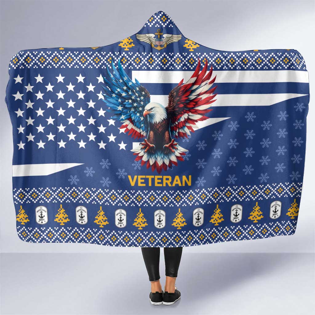 US Navy 250th Anniversary Veteran Hooded Blanket - Wonder Print Shop