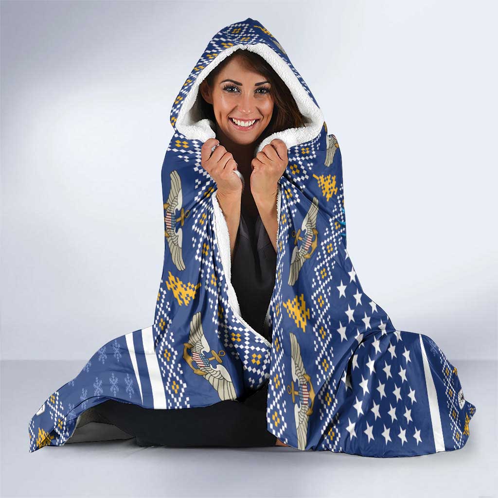 US Navy 250th Anniversary Veteran Hooded Blanket - Wonder Print Shop