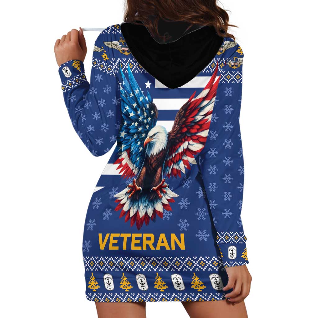 US Navy 250th Anniversary Veteran Hoodie Dress - Wonder Print Shop