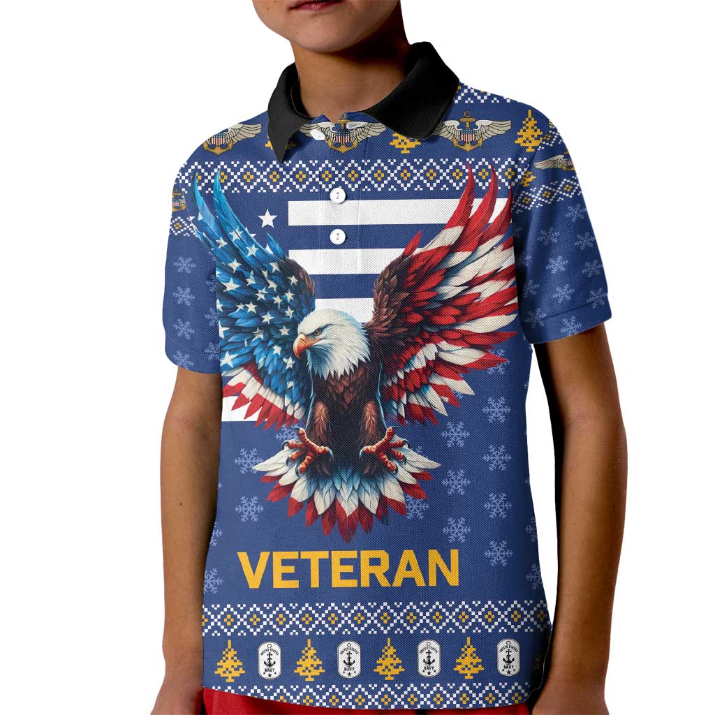 US Navy 250th Anniversary Veteran Kid Polo Shirt - Wonder Print Shop