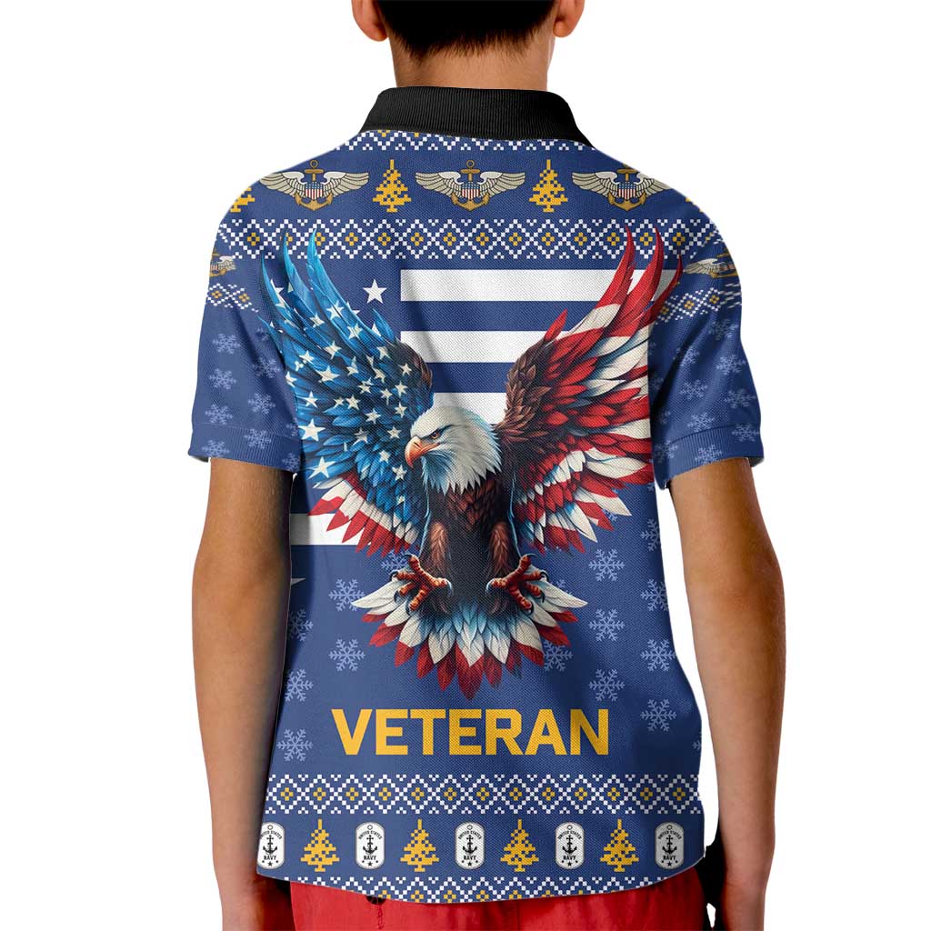 US Navy 250th Anniversary Veteran Kid Polo Shirt - Wonder Print Shop