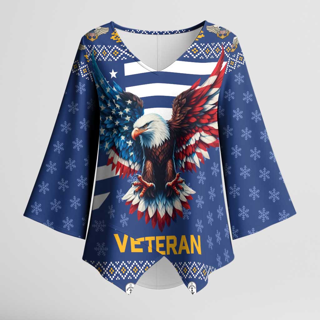 US Navy 250th Anniversary Veteran Kimono Sleeve Blouse - Wonder Print Shop