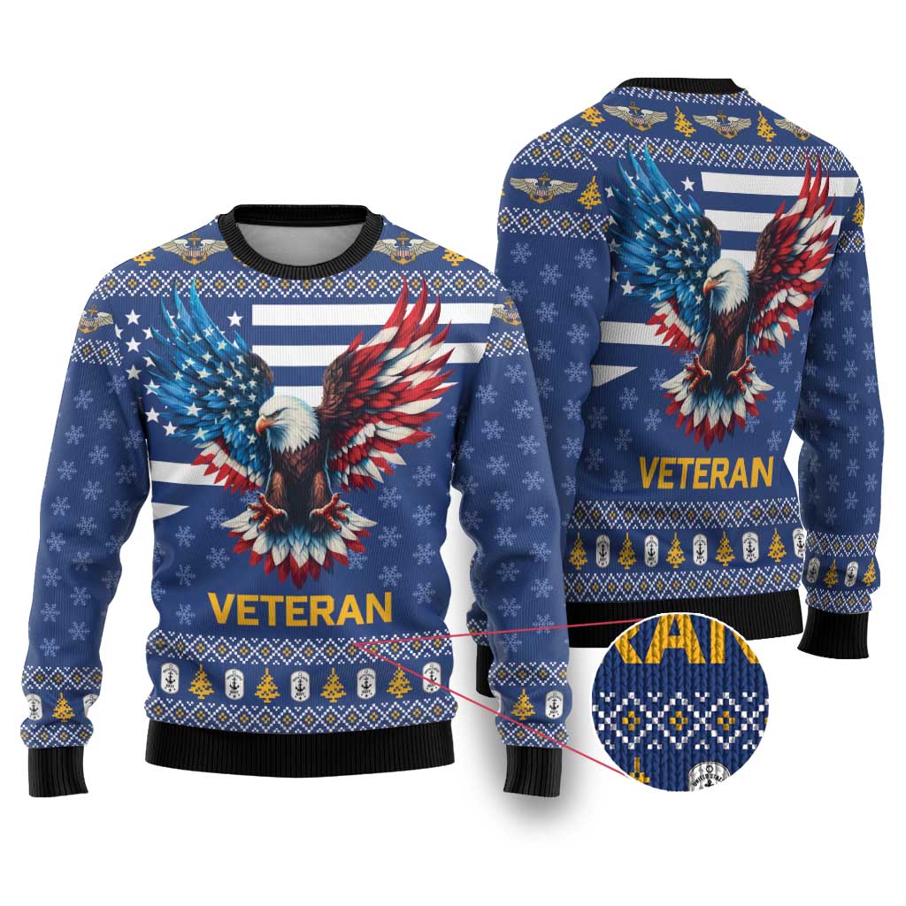 US Navy 250th Anniversary Veteran Ugly Christmas Sweater - Wonder Print Shop