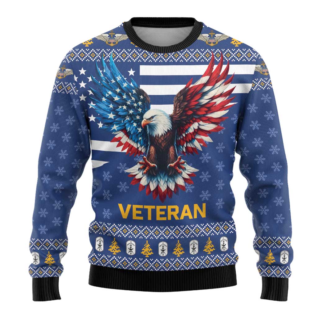 US Navy 250th Anniversary Veteran Ugly Christmas Sweater - Wonder Print Shop
