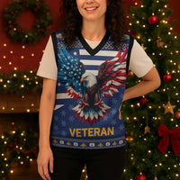 US Navy 250th Anniversary Veteran Christmas Knitted V-Neck Vest - Wonder Print Shop