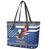 US Navy 250th Anniversary Veteran Leather Tote Bag - Wonder Print Shop
