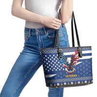 US Navy 250th Anniversary Veteran Leather Tote Bag - Wonder Print Shop