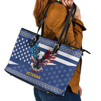 US Navy 250th Anniversary Veteran Leather Tote Bag - Wonder Print Shop