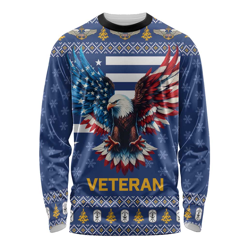 US Navy 250th Anniversary Veteran Long Sleeve Shirt - Wonder Print Shop