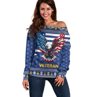 US Navy 250th Anniversary Veteran Off Shoulder Sweater - Wonder Print Shop