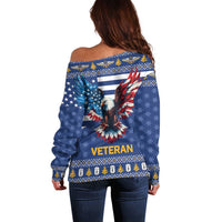 US Navy 250th Anniversary Veteran Off Shoulder Sweater - Wonder Print Shop