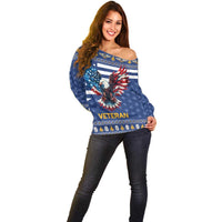 US Navy 250th Anniversary Veteran Off Shoulder Sweater - Wonder Print Shop