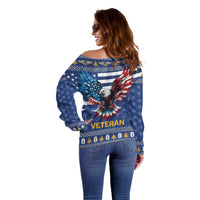 US Navy 250th Anniversary Veteran Off Shoulder Sweater - Wonder Print Shop