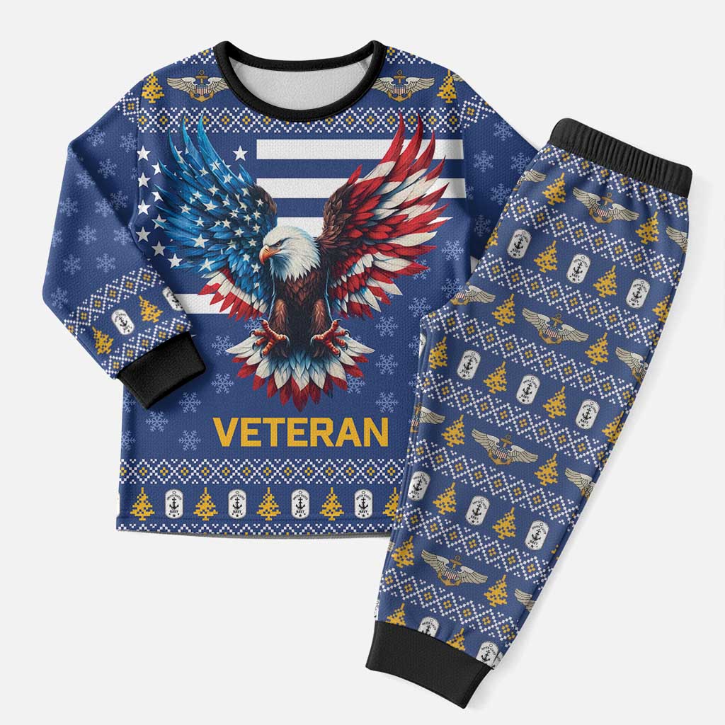 US Navy 250th Anniversary Veteran Christmas Pajama Set - Wonder Print Shop