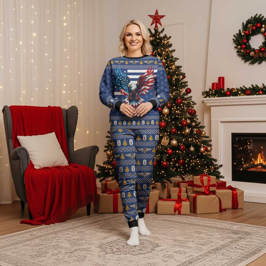 US Navy 250th Anniversary Veteran Christmas Pajama Set - Wonder Print Shop
