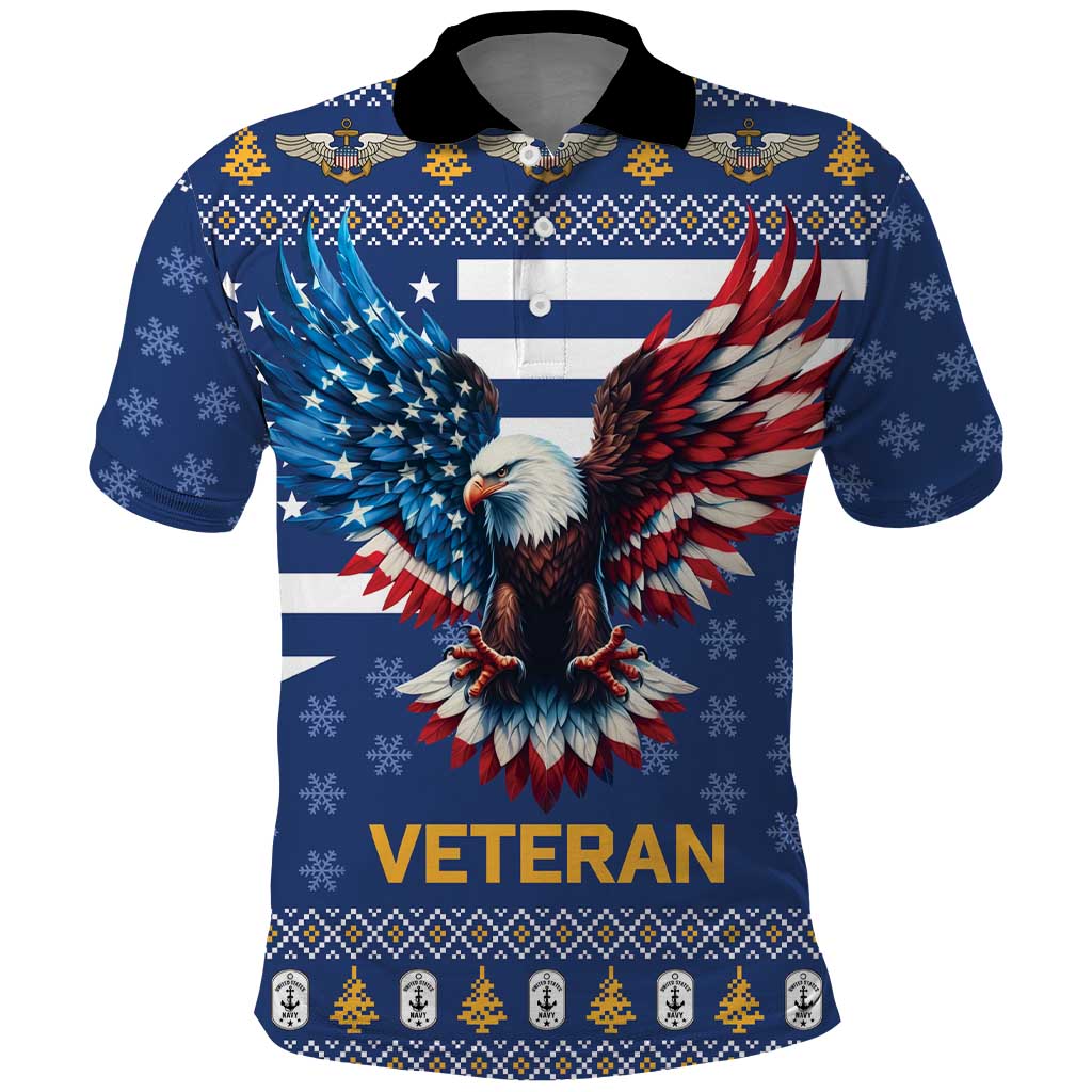 US Navy 250th Anniversary Veteran Polo Shirt - Wonder Print Shop