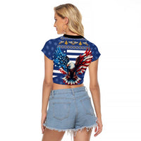 US Navy 250th Anniversary Veteran Raglan Cropped T Shirt - Wonder Print Shop