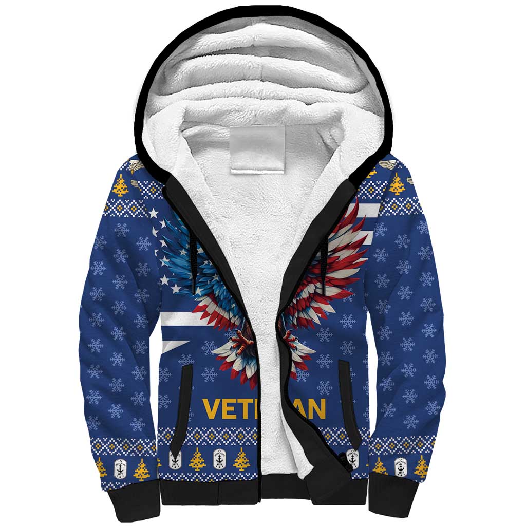 US Navy 250th Anniversary Veteran Sherpa Hoodie - Wonder Print Shop